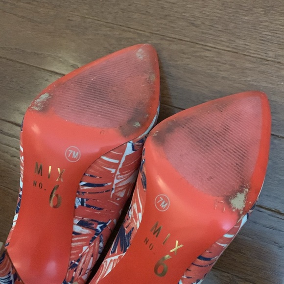 Mix 6 orange and blue heels Sz 7M - Picture 3 of 6